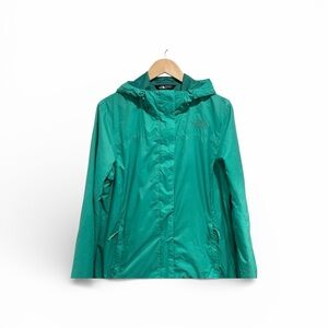 The North Face Women's Turquoise Hooded Jacket Pockets Drawstring